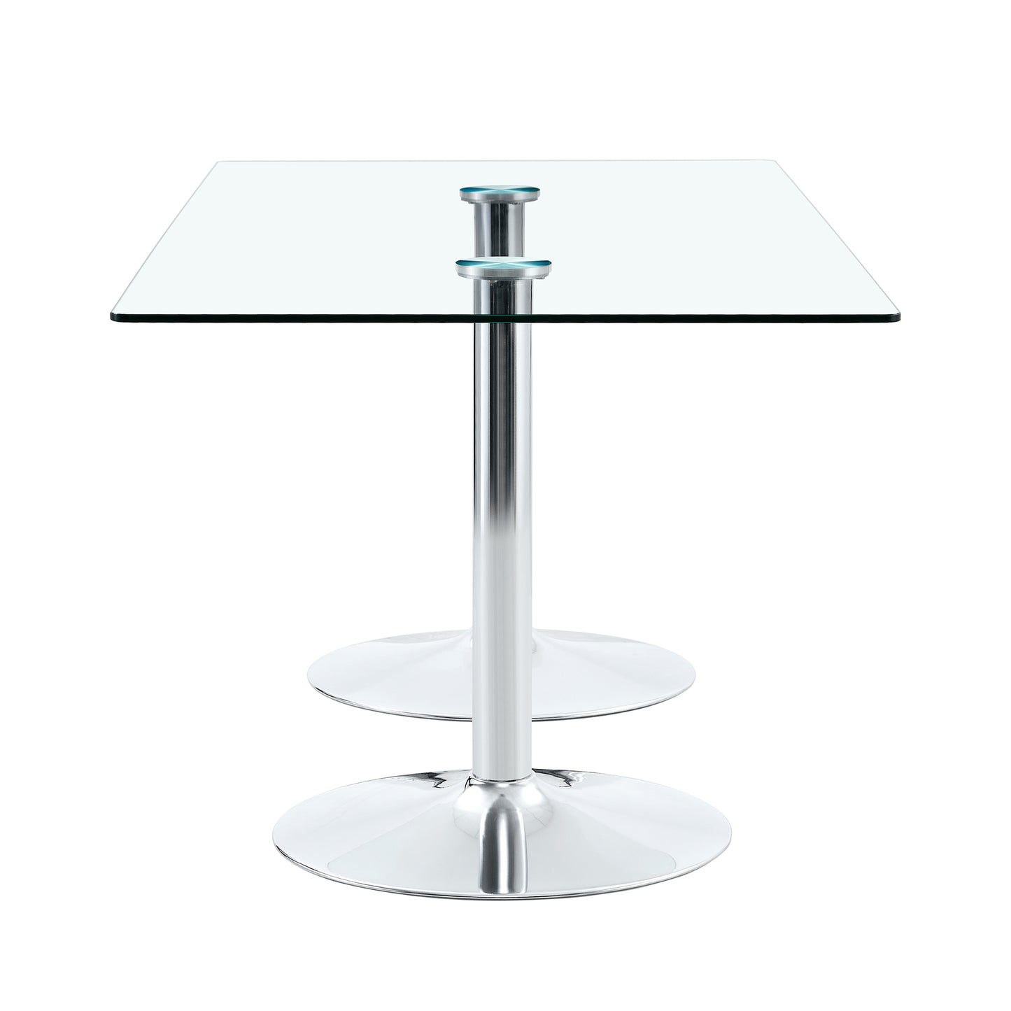 Silver Glass Dining Table - 71" Modern Table