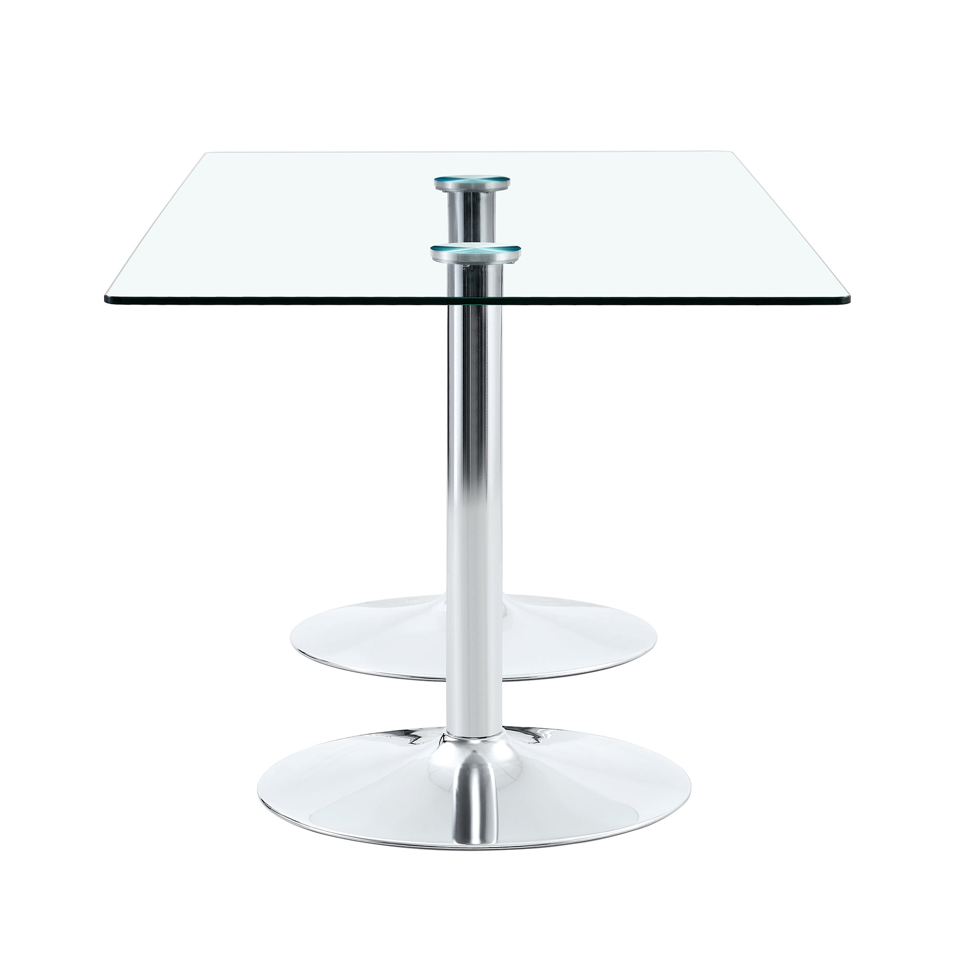 Silver Glass Dining Table - 71" Modern Table