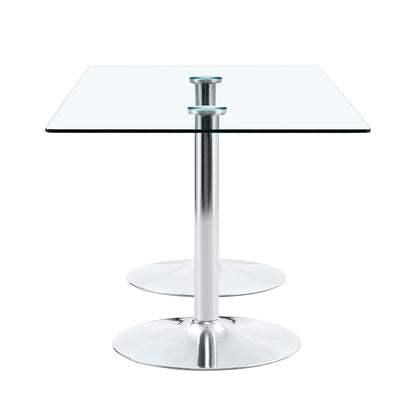 Silver Glass Dining Table - 71" Modern Table