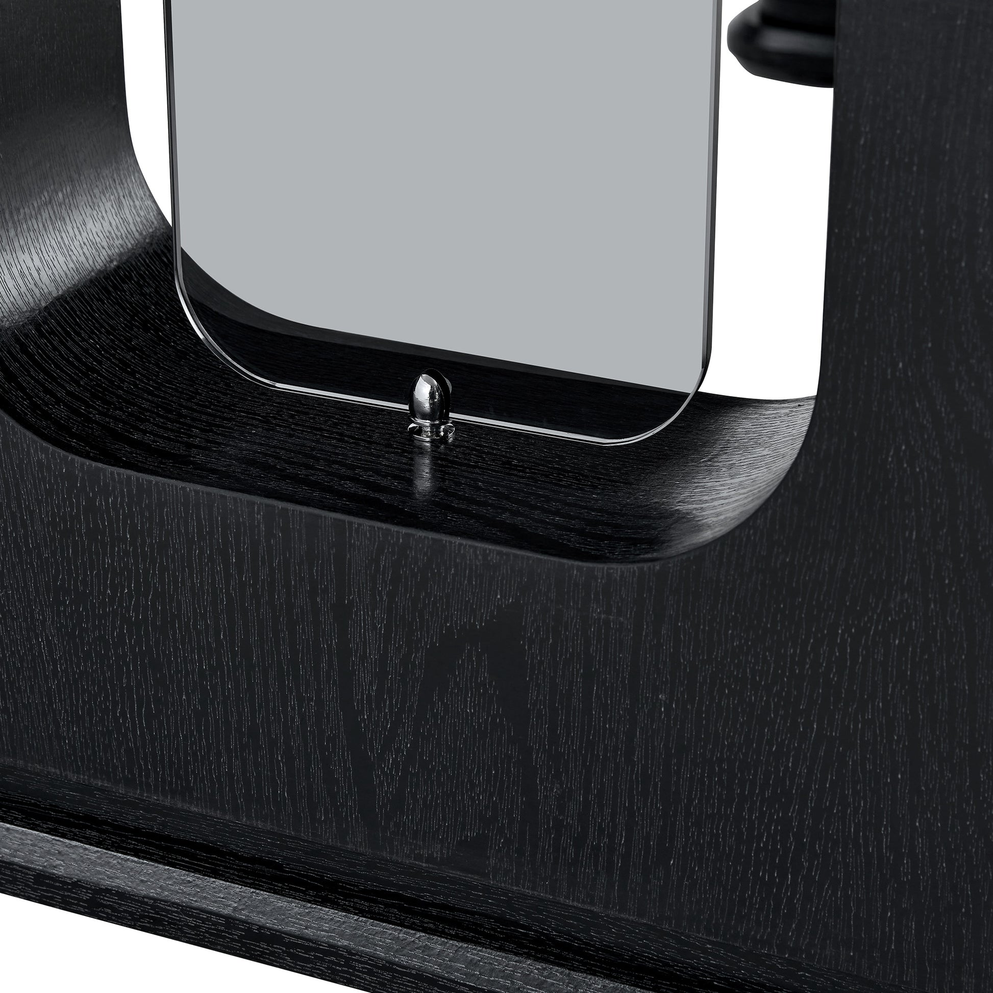 64.5 Inch Black Wood Dining Table - MDF Glass Modern Design