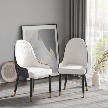 Modern Dark Brown Dining Chairs - Set of 2 PU Leather