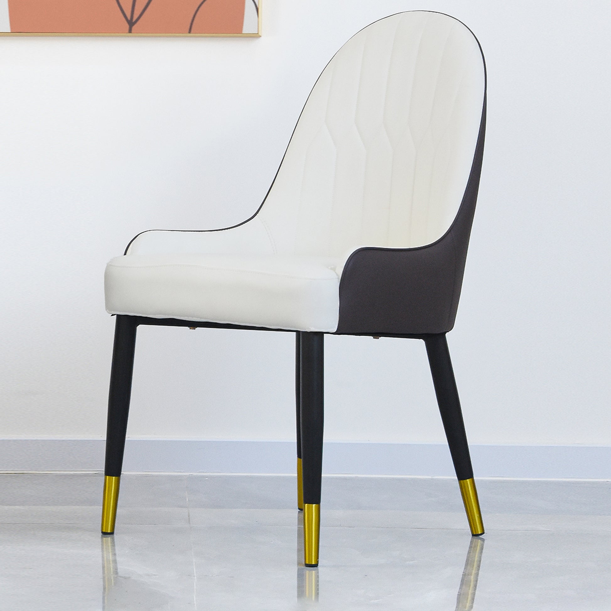 Modern Dark Brown Dining Chairs - Set of 2 PU Leather