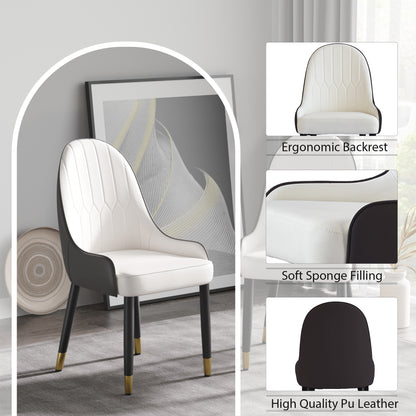 Modern Dark Brown Dining Chairs - Set of 2 PU Leather