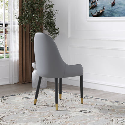 White+Gray PU Dining Chairs - Set of 2 for Dining Room