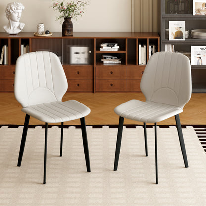 Modern Gray PU Dining Chair for Dining Room Seating