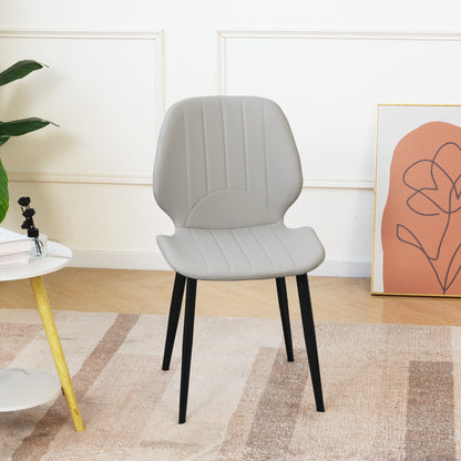 Modern Gray PU Dining Chair for Dining Room Seating