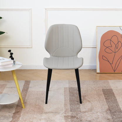 Modern Gray PU Dining Chair for Dining Room Seating