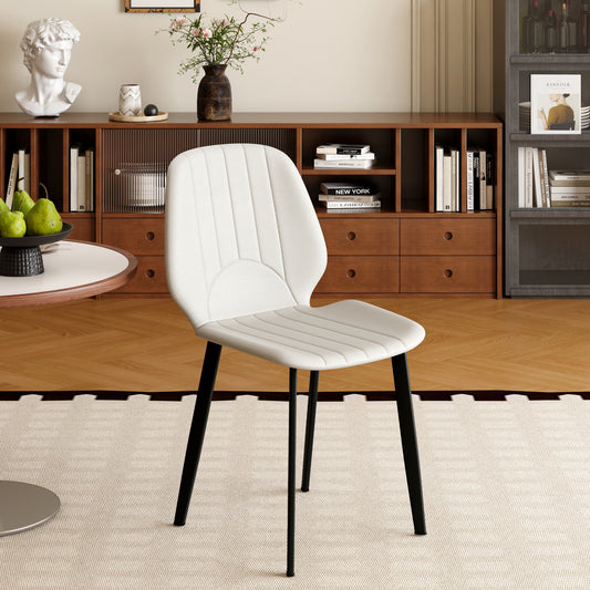 Modern Dining Chair Living Room Black Metal Leg Dining Chair-Gray-2pcs/ctn