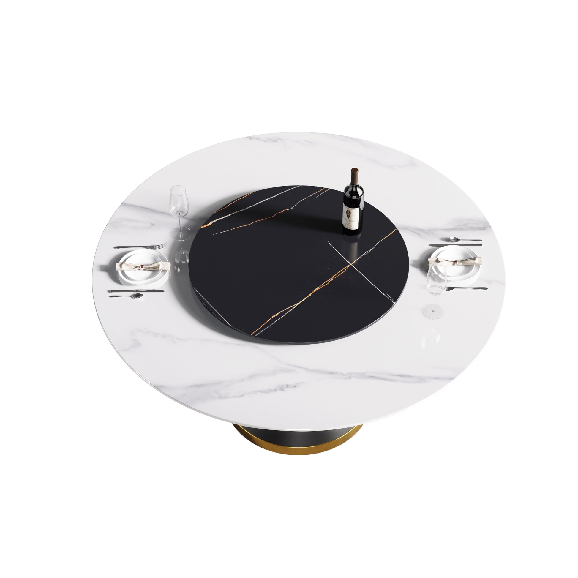 Large Round Marble Dining Table - 6 Person Capacity