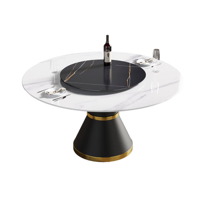 Large Round Marble Dining Table - 6 Person Capacity
