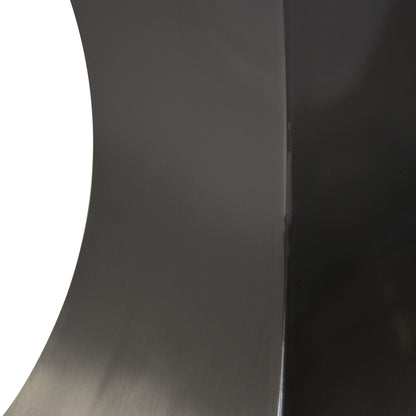 63 Inch Sintered Stone Dining Table with Crescent Base for Family Meals