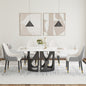 63 "Modern Artificial Stone White Panel Black Iron Metal Legs-Can Accommodate 6 People