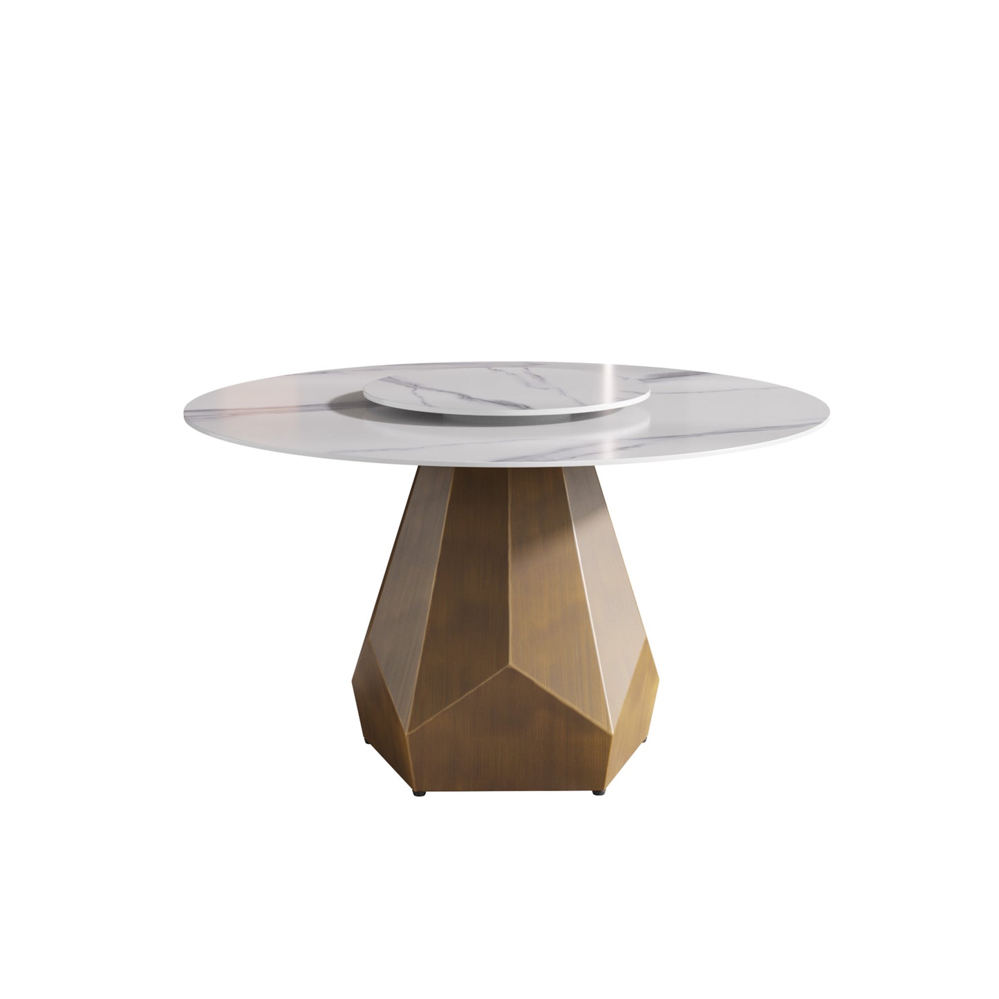 53 Inch Round White Dining Table - Sintered Stone