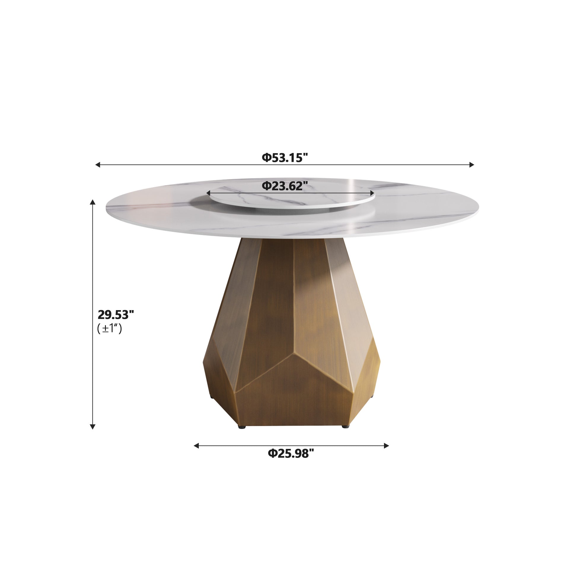 53 Inch Round White Dining Table - Sintered Stone