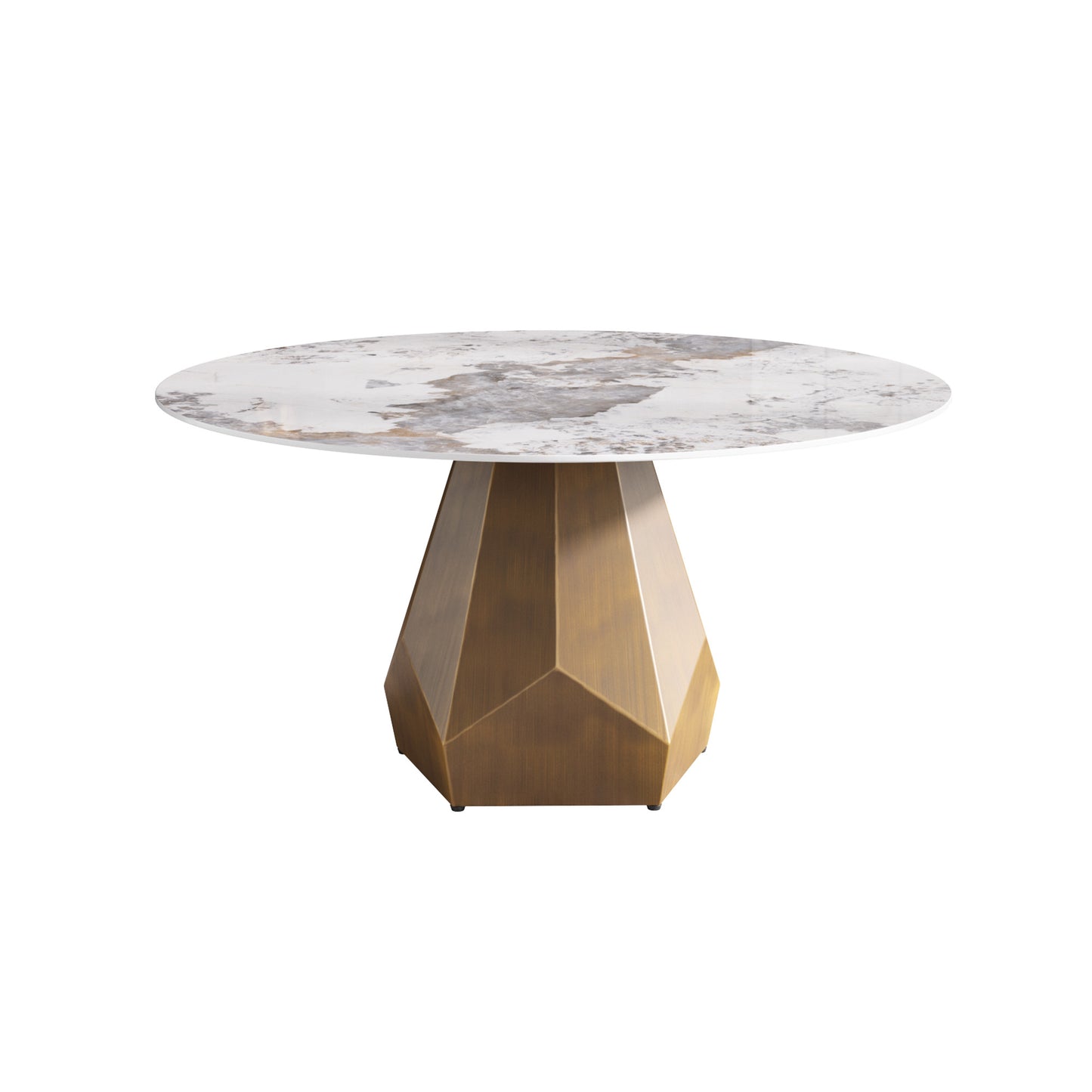 Round Sintered Stone Dining Table - Seats 8 White