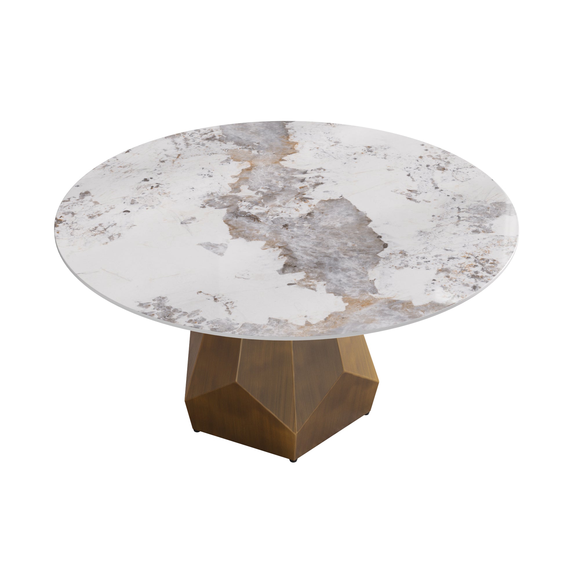 Round Sintered Stone Dining Table - Seats 8 White