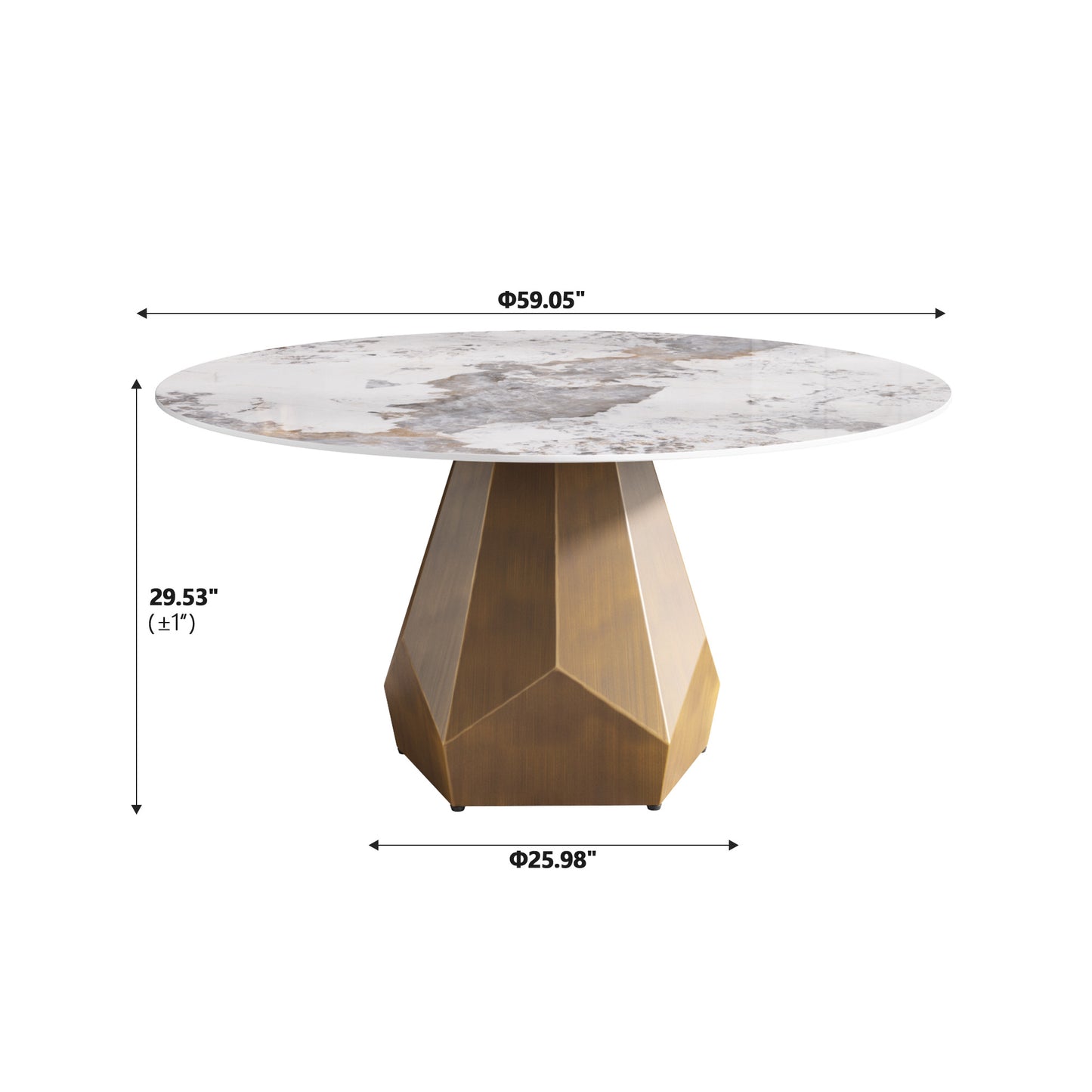 Round Sintered Stone Dining Table - Seats 8 White