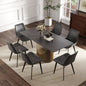 63 "Modern Artificial Stone Black Panel Bronze Iron Metal Legs-Can Accommodate 6-8 People