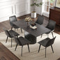 63 "Modern Artificial Stone Black Panel Black Iron Metal Legs-Can Accommodate 6-8 People