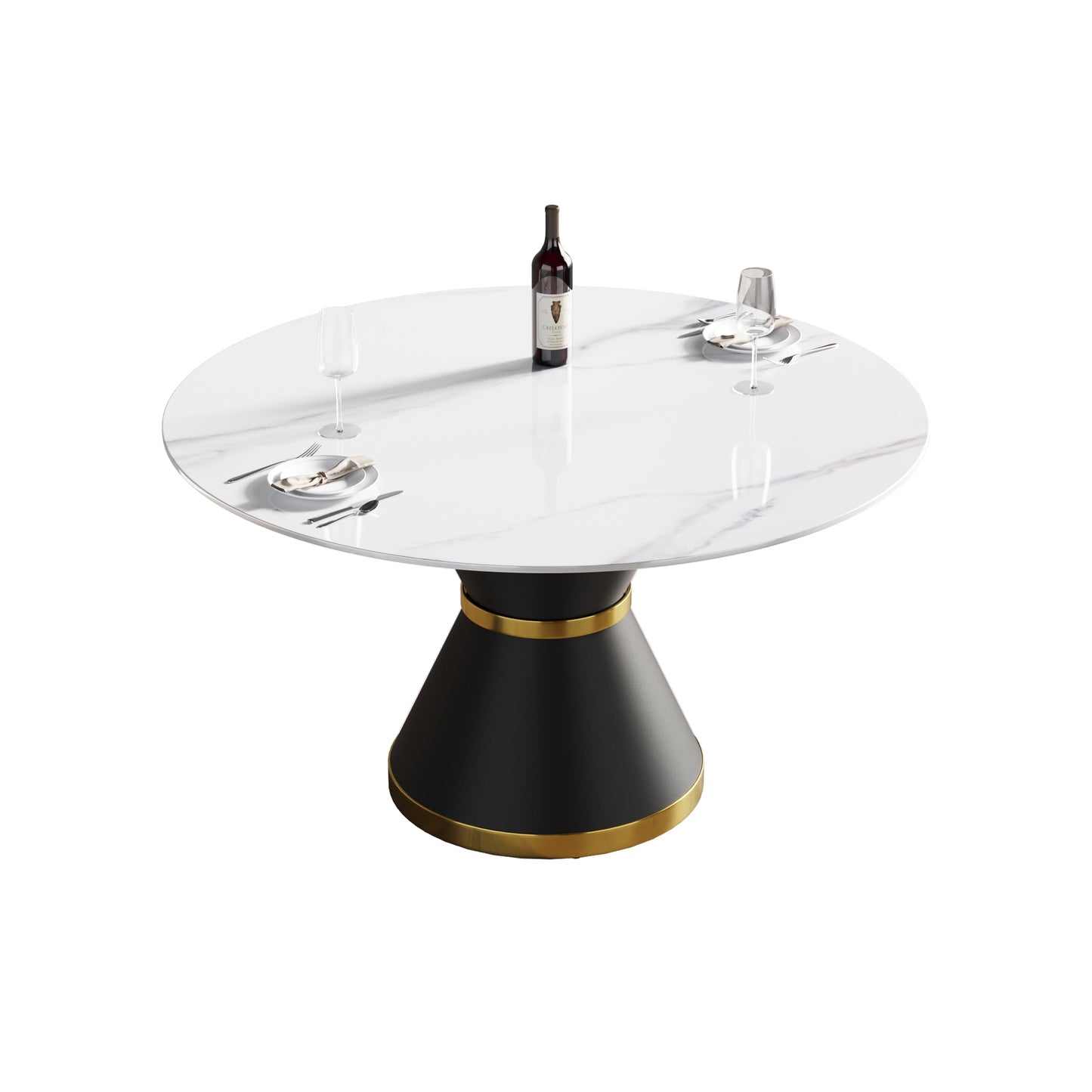 Round Sintered Stone Dining Table - 6 Person Capacity