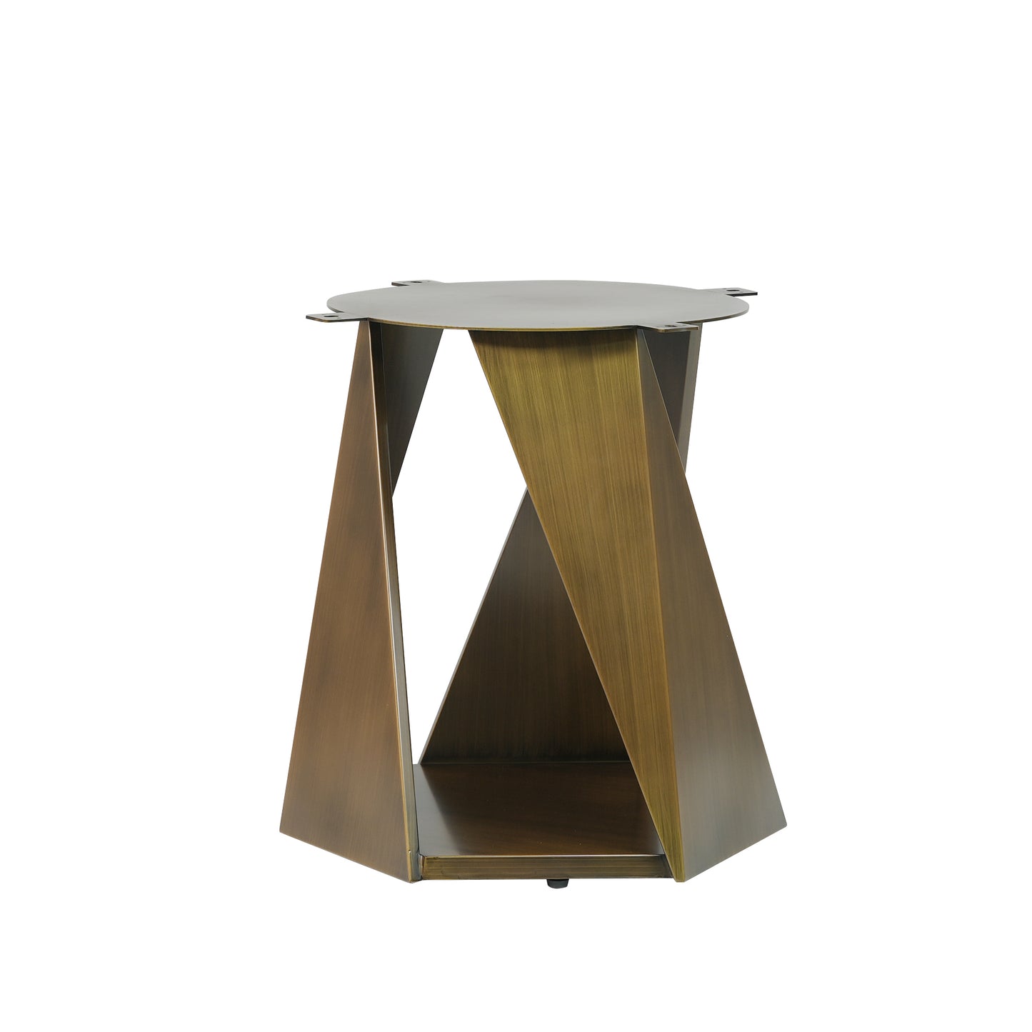 Round Bronze White Dining Table - 59" Modern Style