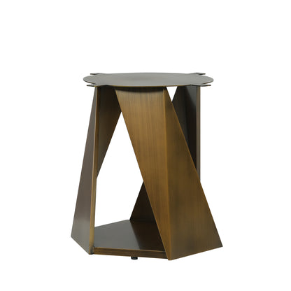 Round Bronze White Dining Table - 59" Modern Style