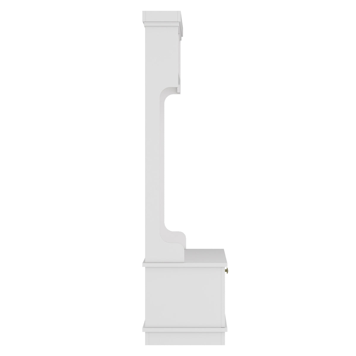 Hall Tree with Storage - White Coat Rack & Shoe Bench