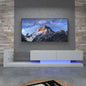 [New Update] LED TV Stand for 55 65 75 Inch TV, Modern Entertainment Center Equipped with Power Outlet, 50 60 70 Inch TV Console for Homes & Apartments, White