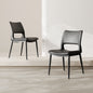 Modern minimalist black PU leather Dining Chairs Set of 2, comfortable backrest design, metal leg support, suitable for restaurants, kitchens, and offices.
