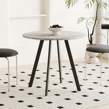 Gray Cement Circle Dining Table - 33.5" Modern