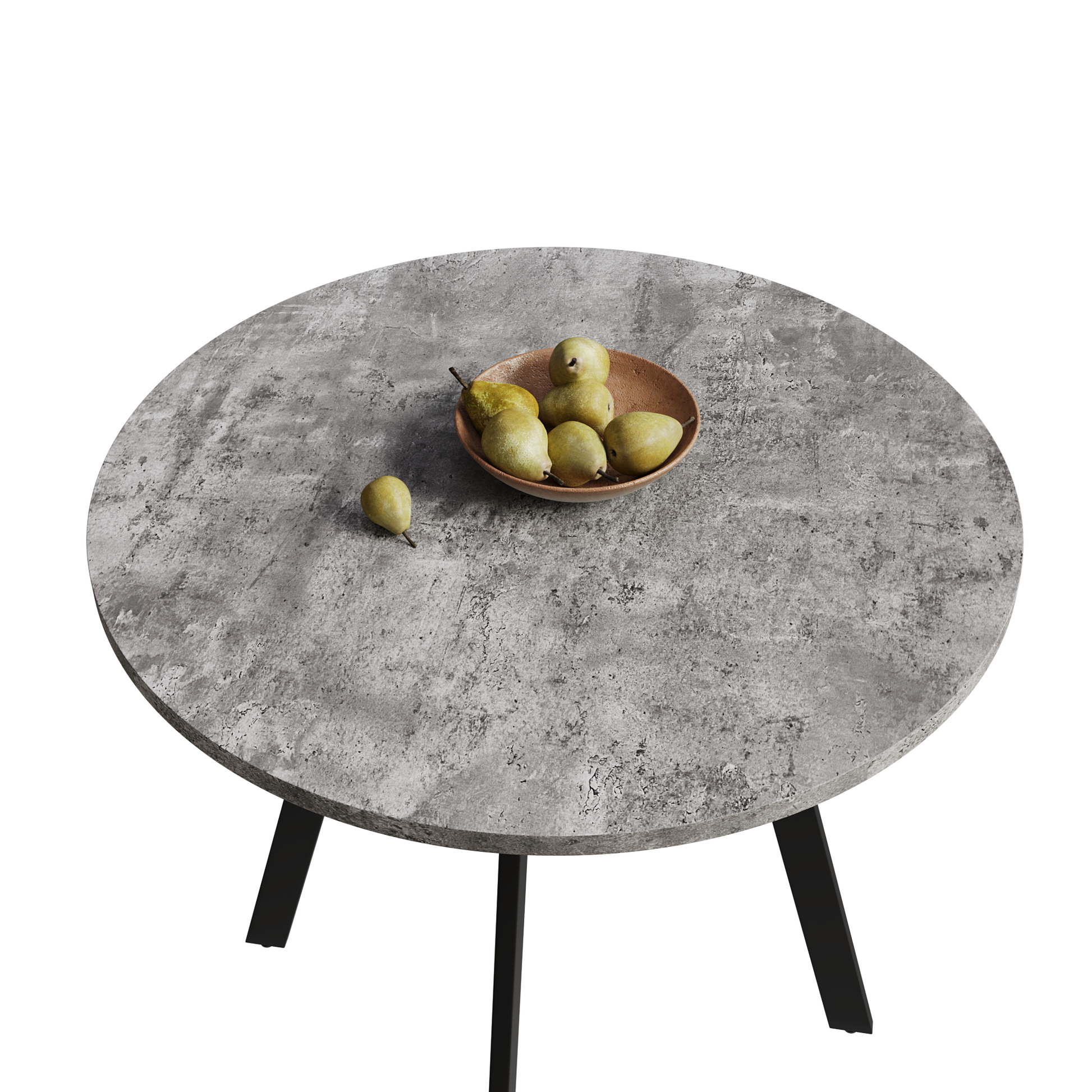 Gray Cement Circle Dining Table - 33.5" Modern
