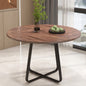 43.3" Round Dining Table for 4-6 People, MDF Wood Tabletop with Metal Legs, Modern Kitchen Table with X-Shaped Base, Large Round Table for Dining Room, Living Room, Apartment.