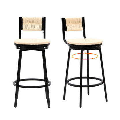 Creamy White Bar Stools - Set of 2 Farmhouse Dining Chairs