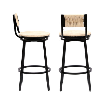 Creamy White Bar Stools - Set of 2 Farmhouse Dining Chairs