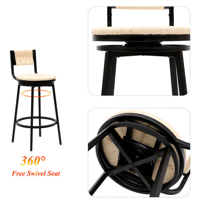 Creamy White Bar Stools - Set of 2 Farmhouse Dining Chairs