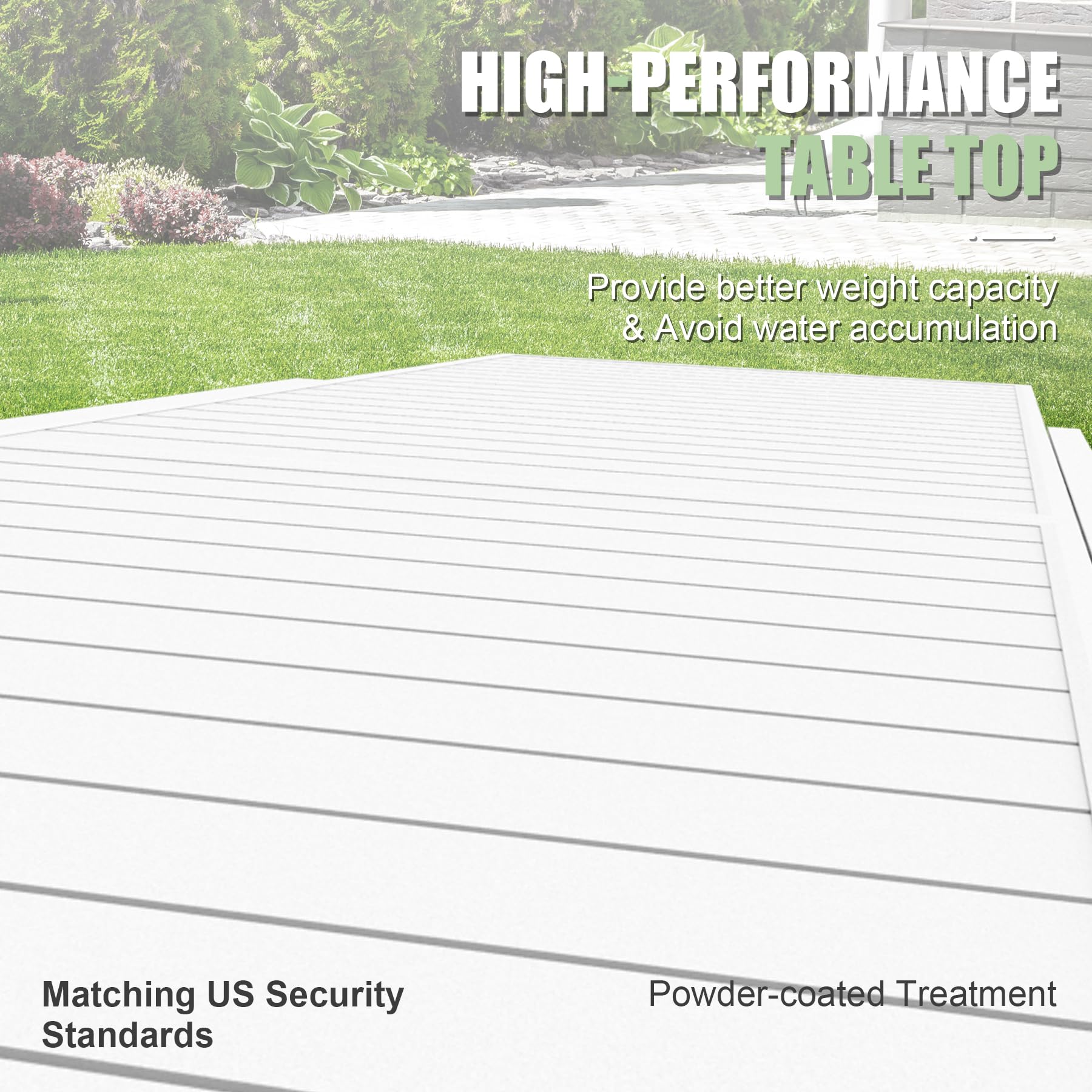 Ivory White Aluminum Extendable Patio Dining Table for Outdoor Living