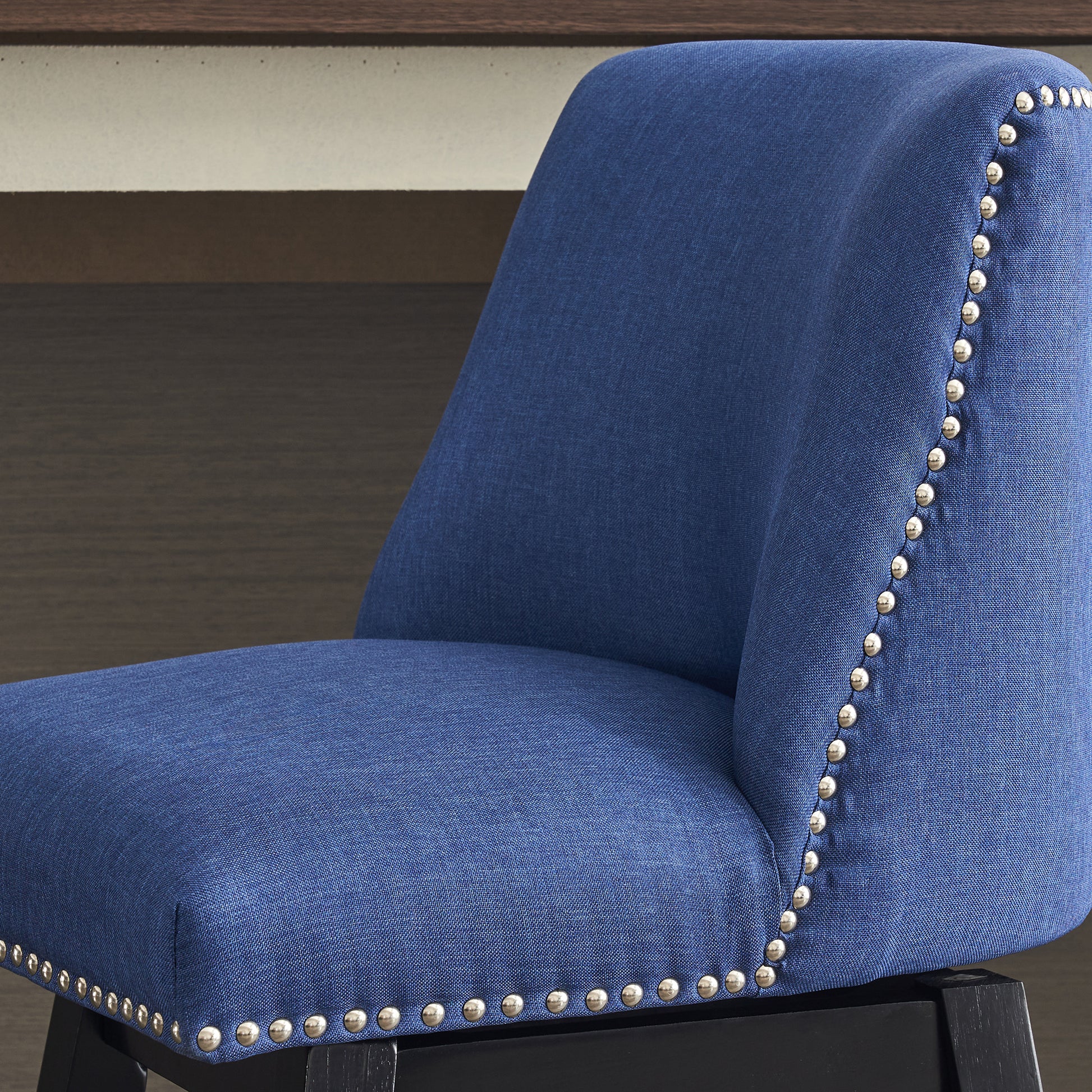 Dark Blue Bar Stools - 2 Swivel Chairs for Kitchen Island