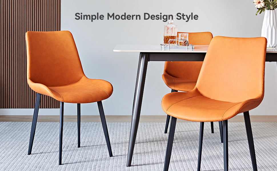 Grey PU Leather Dining Chairs - 2 Piece Set