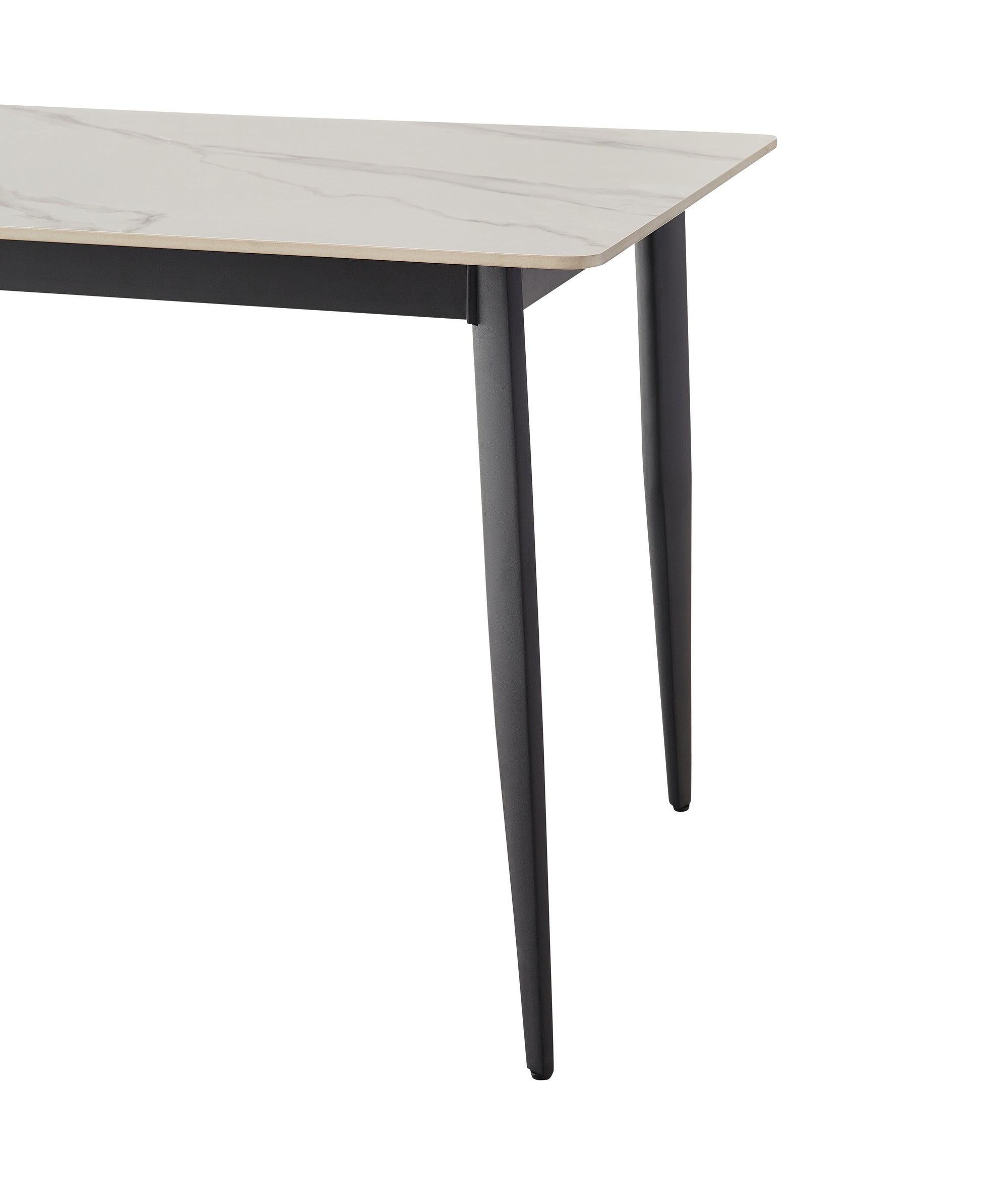 White and Black Sintered Stone Dining Table for Kitchen Storage