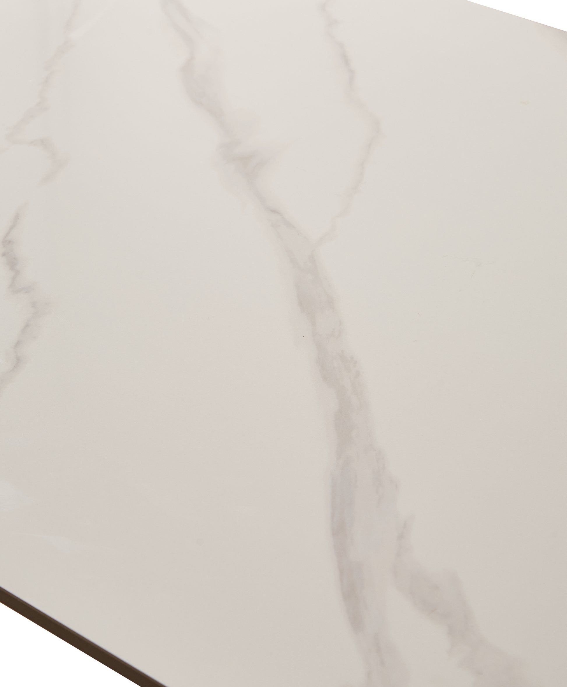 White and Black Sintered Stone Dining Table for Kitchen Storage