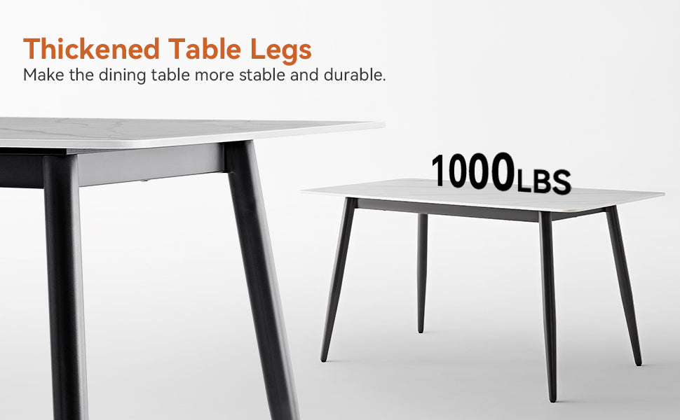 Modern Ceramic Dining Table with Iron Base for Kitchen Storage
