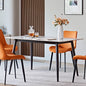 Large Rectangular Table with Strong Metal Base Modern Stone Dining Table For Kitchen 1.6m