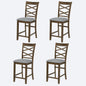 Dining Chairs Only, Wooden Counter Height Chairs Set of 4, Kitchen Chair with Padded Seat, Upholstered Counter Height Chair for Dining Room, Walnut