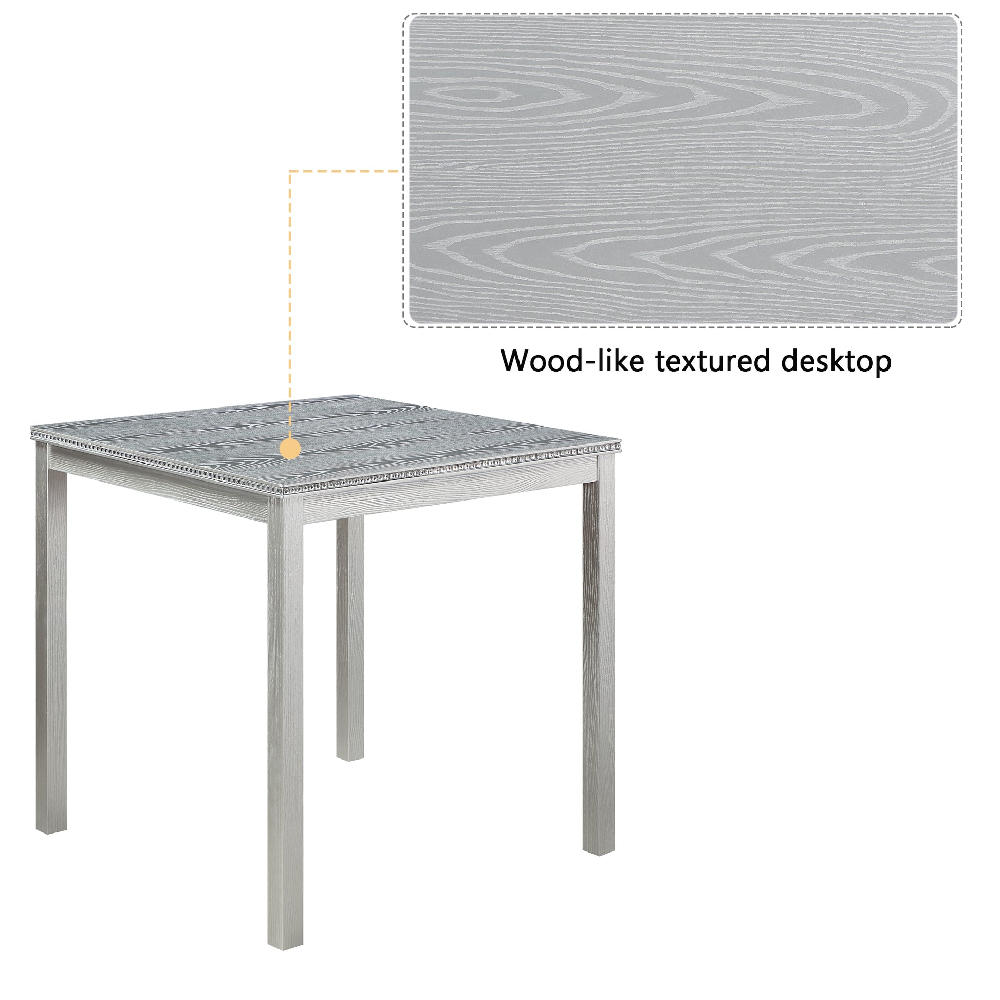 Modern Square Dining Table, Counter Height for Kitchen or Dining Room