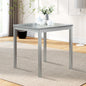 Wooden Dining Square Table, Kitchen Table for Small Space, 4 Person Counter Height Table, Silver grey