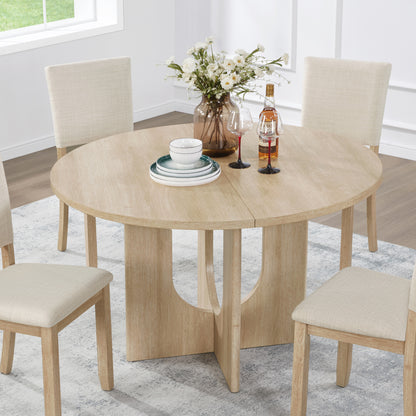 Round Dining Table for 4 - Light Oak - Seats 4