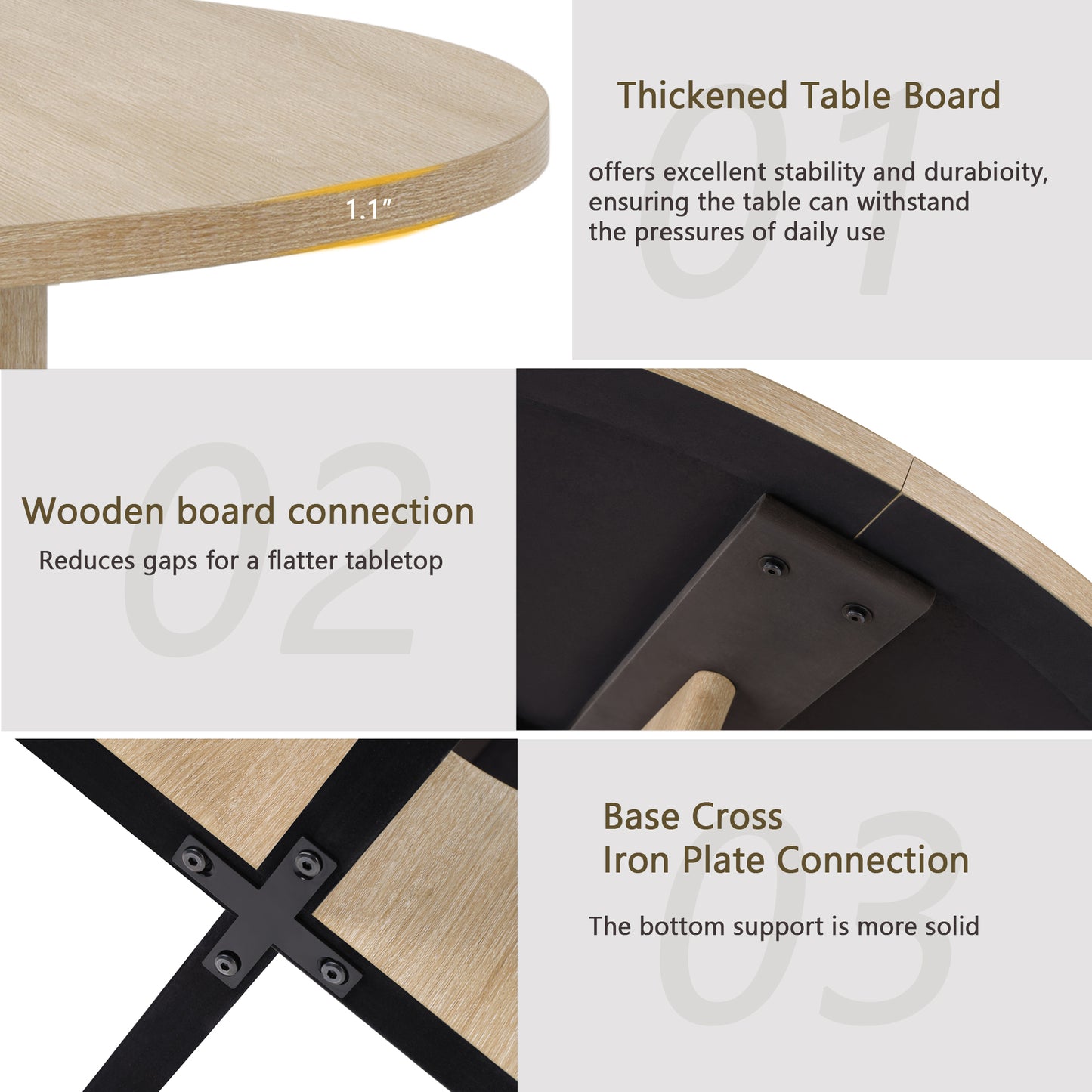 Round Dining Table for 4 - Light Oak - Seats 4