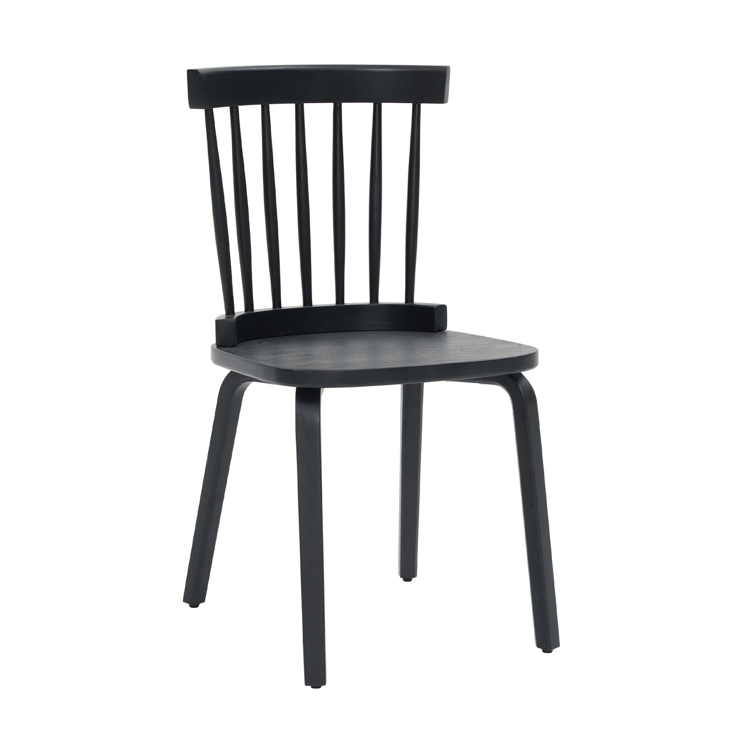 Black Wood Dining Chairs Set of 4 - Windsor Style