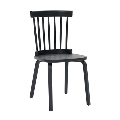 Black Wood Dining Chairs Set of 4 - Windsor Style