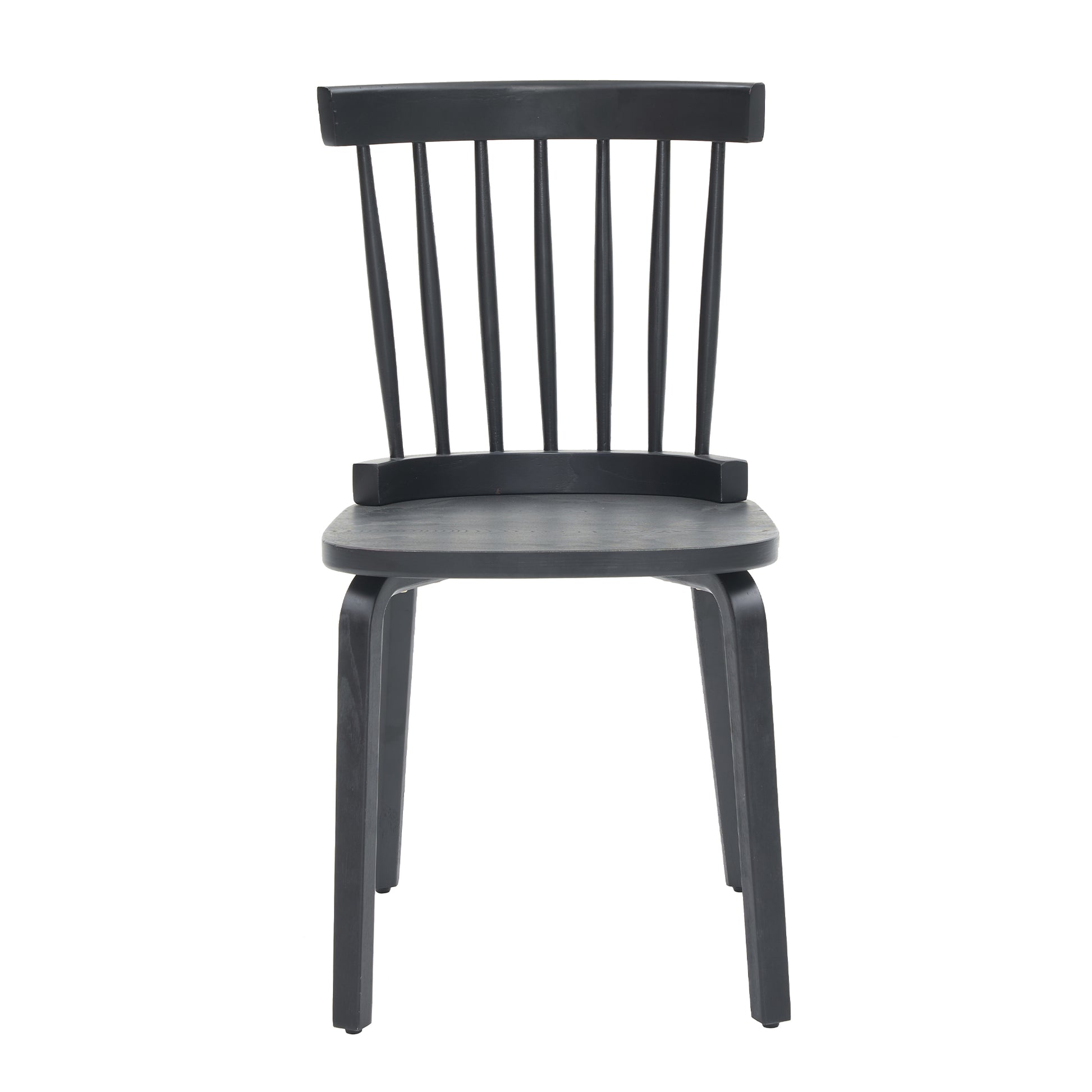 Black Wood Dining Chairs Set of 4 - Windsor Style